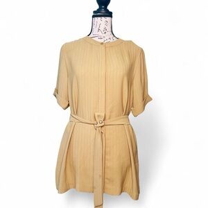 Alfani Beige Button-Up Blouse
